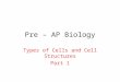 Pre – AP Biology Types of Cells and Cell Structures Part 1