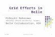 3/27/2007Grid Efforts in Belle1 Hideyuki Nakazawa (National Central University, Taiwan), Belle Collaboration, KEK