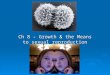 Ch 8 - Growth & the Means to sexual reproduction