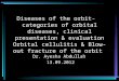 Diseases of the orbit- categories of orbital diseases, clinical presentation & evaluation Orbital cellulitis & Blow-out fracture of the orbit Dr. Ayesha