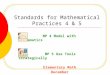 Standards for Mathematical Practices 4 & 5 MP 4 Model with Mathematics MP 5 Use Tools Strategically Elementary Math December