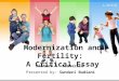 L/O/G/O Modernization and Fertility: A Critical Essay Richard A. Easterlin Presented by: Sundari Budiani