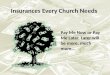 Insurances Every Church Needs Pay Me Now or Pay Me Later. Later will be more, much more…