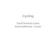 Cycling GeoChemical cycles Nutrient/Mineral Cycles