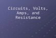 Circuits, Volts, Amps, and Resistance. Series circuits Simple circuits that have only one path for the current to flow are called series circuits
