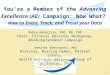 You’re a Member of the Advancing Excellence (AE) Campaign: Now What? How to Enter, Track, and Trend your Data Debra Bakerjian, PhD, RN, FNP Chair, Clinical