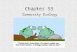 Chapter 53 Community Ecology. Community Any assemblage of populations in an area or habitat Has a set of properties defined by its species composition,