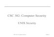 CSC 382: Computer SecuritySlide #1 CSC 382: Computer Security UNIX Security