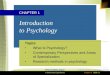 Chapter 1 © South-Western | Cengage Learning A Discovery Experience PSYCHOLOGY Slide 1 Introduction to Psychology Topics What Is Psychology? Contemporary