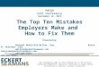 PACAH Fall Conference September 18, 2015 The Top Ten Mistakes Employers Make and How to Fix Them Presented by: Michael McAuliffe Miller, Esq. Kevin M