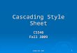Comp Sci 3461 Cascading Style Sheet CS346 Fall 2009