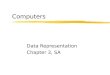 Computers Data Representation Chapter 3, SA. Data Representation and Processing Data and information processors must be able to: Recognize external data