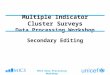 Multiple Indicator Cluster Surveys Data Processing Workshop Secondary Editing MICS Data Processing Workshop