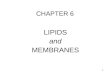 CHAPTER 6 LIPIDS and MEMBRANES 1. WHAT IS LIPID ?? Are a diverse group of water-insoluble organic compounds. Lipid is soluble in nonpolar organic solvents