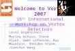 Welcome to Vertex 2007 16 th International Workshop on Vertex Detectors Local Organizers: Marina Artuso, Steve Blusk, Gwen Lefeuvre, Ray Mountain, Sheldon