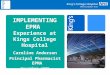 IMPLEMENTING EPMA Experience at Kings College Hospital Caroline Anderson Principal Pharmacist EPMA November 2009