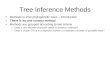 Tree Inference Methods Methods to infer phylogenetic trees – Introduction There is no one correct method Methods are grouped according to two criteria