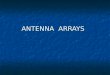 ANTENNA ARRAYS. Array Factor (1) Phased Array Antennas Each antenna element can be controlled individually by phase or time delay. Each antenna element