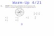 1. Warm-Up 4/21 D. Rigor: You will learn how to evaluate, analyze, graph and solve exponential functions. Relevance: You will be able to solve population