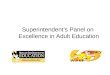 Superintendent’s Panel on Excellence in Adult Education