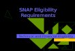 SNAP Eligibility Requirements Technical and Financial Eligibility