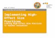 Implementing High-Effect Size Practices Linking High-Effect Size Practices to Teacher Evaluation Name of School