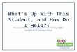 Tackling difficult student behavior What’s Up With This Student, and How Do I Help?! Presented by the NCTC Counseling and Testing Office and the NCTC Campus