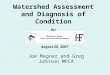 Watershed Assessment and Diagnosis of Condition for August 20, 2007 Joe Magner and Greg Johnson MPCA
