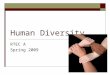 Human Diversity RTEC A Spring 2009. What is Human Diversity? 1. Is also known as cultural diversity. 2. It means the inherent differences among people