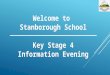 Welcome to Stanborough School Key Stage 4 Information Evening