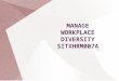MANAGE WORKPLACE DIVERSITY SITXHRM007A. Introduction
