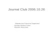 Journal Club 2006.10.26 Diabetes and Endocrine Department Kameda Medical Center Masahiro Masuzawa