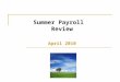 Summer Payroll Review April 2010. Human Resources Services 2 Purdue University 2010 Summer Employment Calendar Fort Wayne