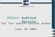 June 30 2004 for the twelve months ended Audited Results BID Vest