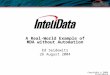 Copyright © 2004 InteliData A Real-World Example of MDA without Automation Ed Seidewitz 26 August 2004