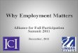 Why Employment Matters Alliance for Full Participation Summit 2011 December, 2011