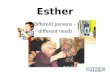 Esther Different persons – different needs. Esther network 118 000 inhabitants 7 Municipalities 1300 persons living in old peoples homes approx 2000 persons