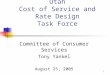 1 Utah Cost of Service and Rate Design Task Force Committee of Consumer Services Tony Yankel August 25, 2005