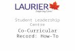 Co-Curricular Record: How-To Student Leadership Centre