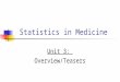 Statistics in Medicine Unit 3: Overview/Teasers. Overview Introduction to probability and conditional probability; Bayes’ Rule; diagnostic testing