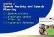 © 2011 Cengage Learning. All Rights Reserved. CHAPTER 2 Speech Anxiety and Speech Planning 2.1Speech Anxiety 2.2Effective Speech Planning 2.3Narrative