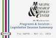 Programs & Services – Legislative Session Summary For AWPHD – MAY 21, 2010 1