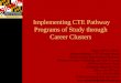 Implementing CTE Pathway Programs of Study through Career Clusters Jeanne-Marie S. Holly, Program Manager, CTE Systems Branch Maryland State Department