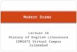 Lecture 24 History of English Literature COMSATS Virtual Campus Islamabad Modern Drama