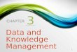 CHAPTER 3 Data and Knowledge Management 1. 1.Managing Data 2.The Database Approach Big Data 3.Data Warehouses and Data Marts 4.Knowledge Management 2