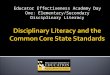 Educator Effectiveness Academy Day One: Elementary/Secondary Disciplinary Literacy