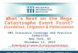 What’s Next on the Mega Catastrophe Event Front? Inundation, Litigation & Politicization DRI Insurance Coverage and Practice Symposium New York, NY December