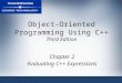 Object-Oriented Programming Using C++ Third Edition Chapter 2 Evaluating C++ Expressions