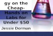 Biotechnology on the Cheap- Hands on Labs for Under $50 Jessie Dorman