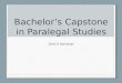 Bachelor’s Capstone in Paralegal Studies Unit 5 Seminar